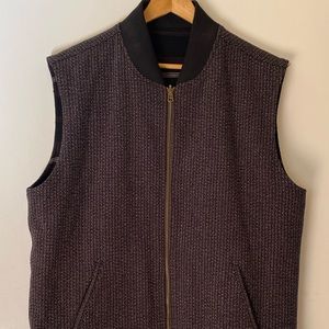 Taylor Stich reversible tweed light wool vest men size XL